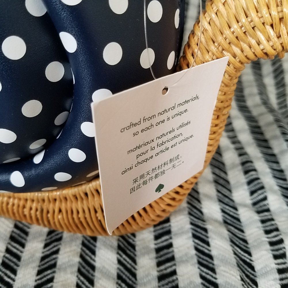 Kate Spade Scarlett Snail Wicker Crossbody Blue - Picture 9 of 11
